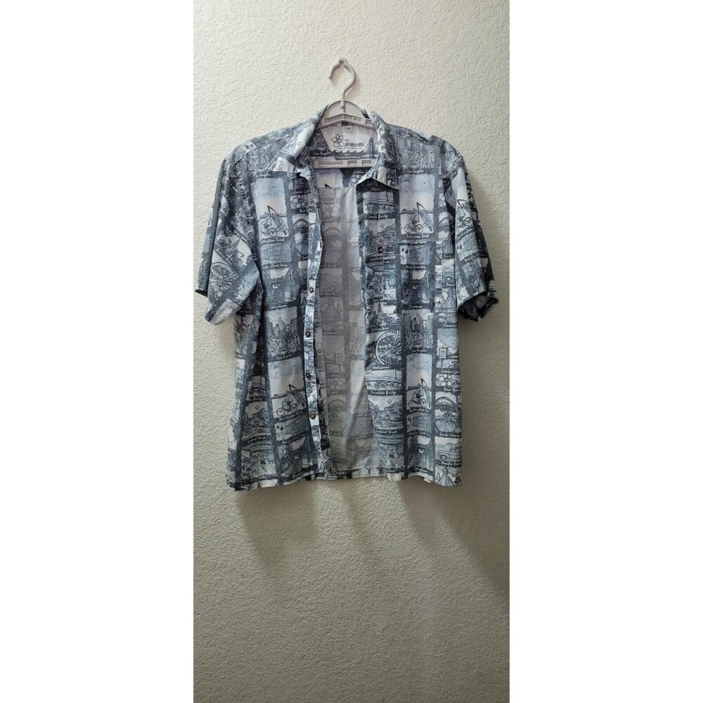 Bike Cyclist Pace Sportswear Shirt Men's XL Blue Made in USA California Beaches